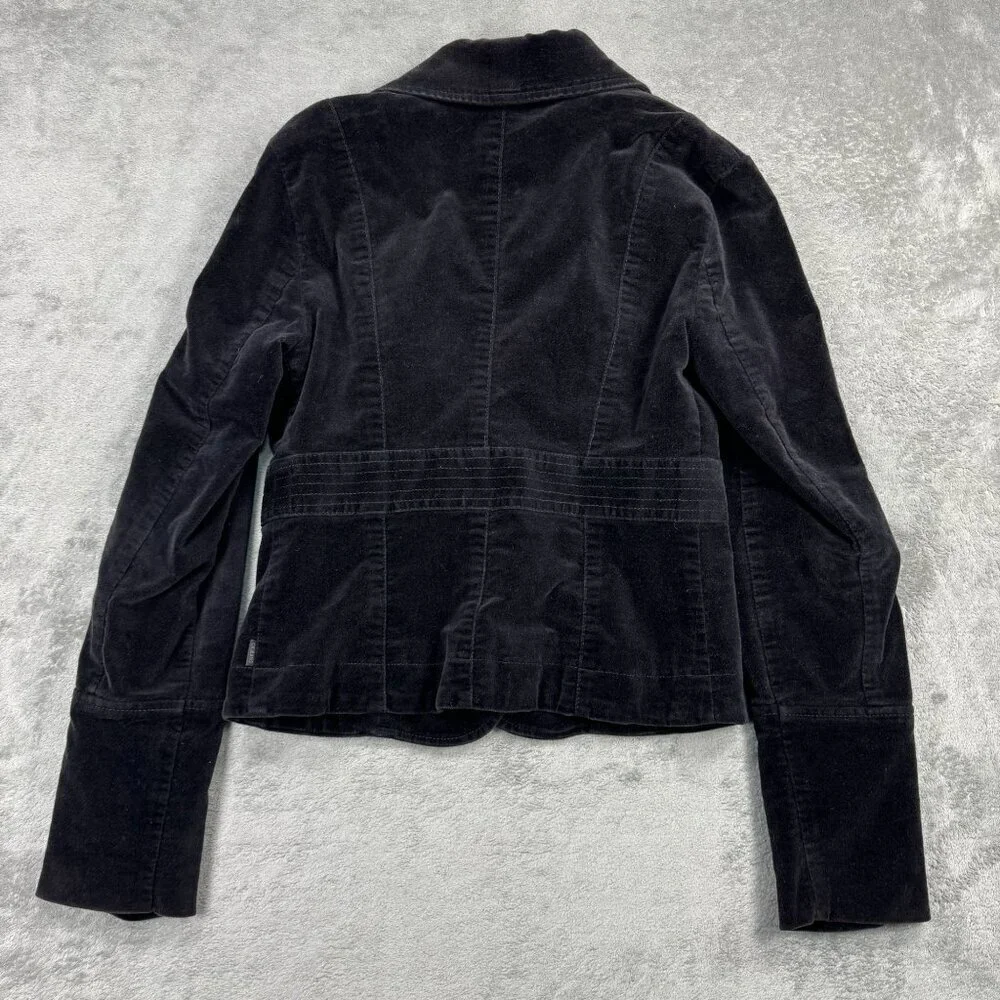 Y2K Calvin Klein Black Velour Jacket Blazer M Academia Whimsigoth Dark Romance